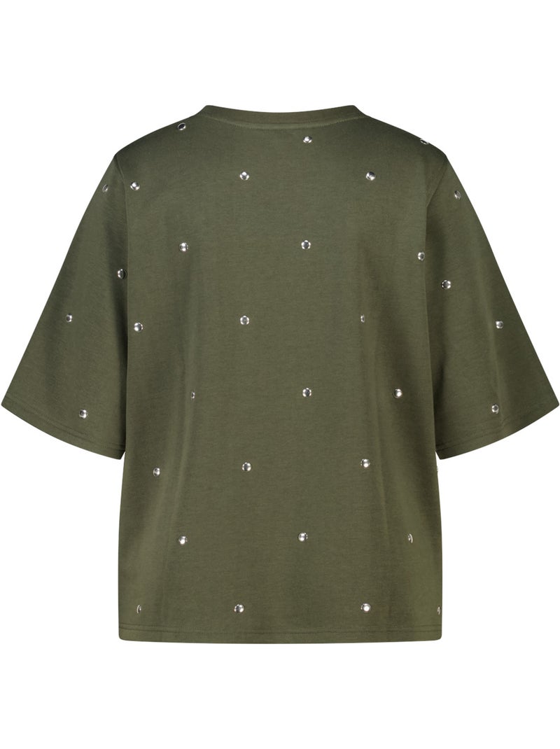 MS MODE T-shirt T shirt en tissu sweat Kaki - Kiabi
