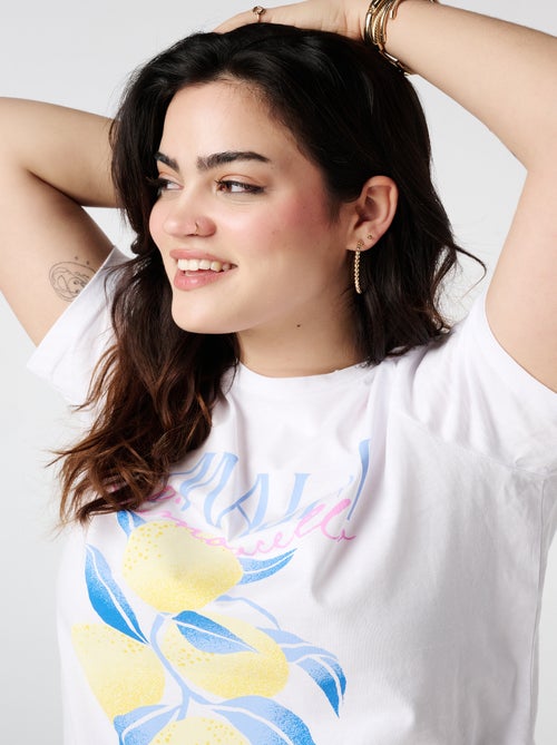 MS MODE T-shirt T-shirt imprimé citron - Kiabi