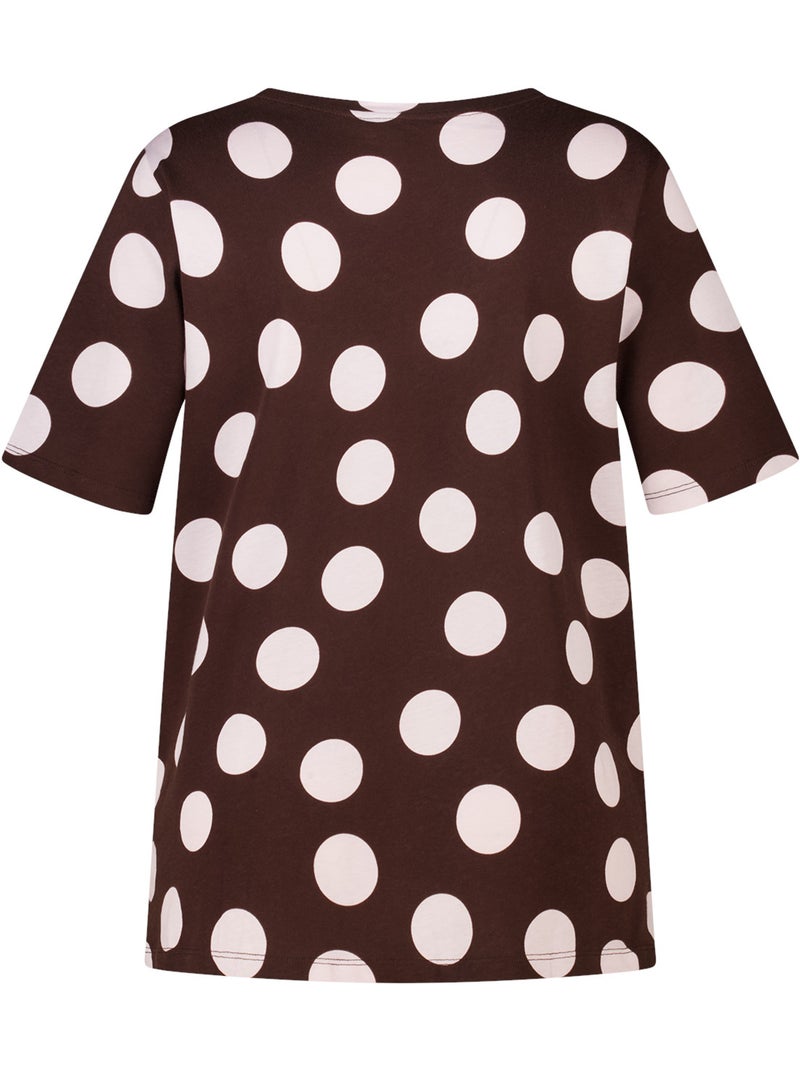 MS MODE T-shirt T shirt imprimé Marron/Multicolore - Kiabi