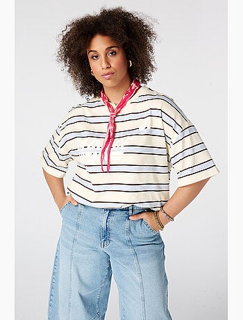 MS MODE T-shirt T shirt oversize avec illustration