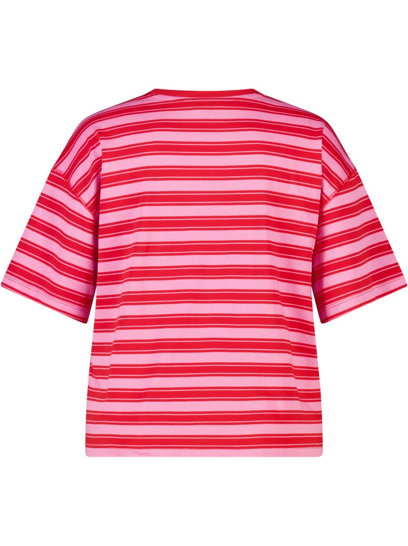 MS MODE T-shirt T shirt oversize avec illustration Rose rouge - Kiabi