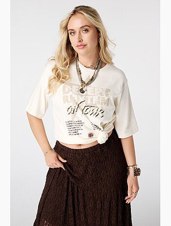 MS MODE T-shirt T shirt oversize avec imprimé