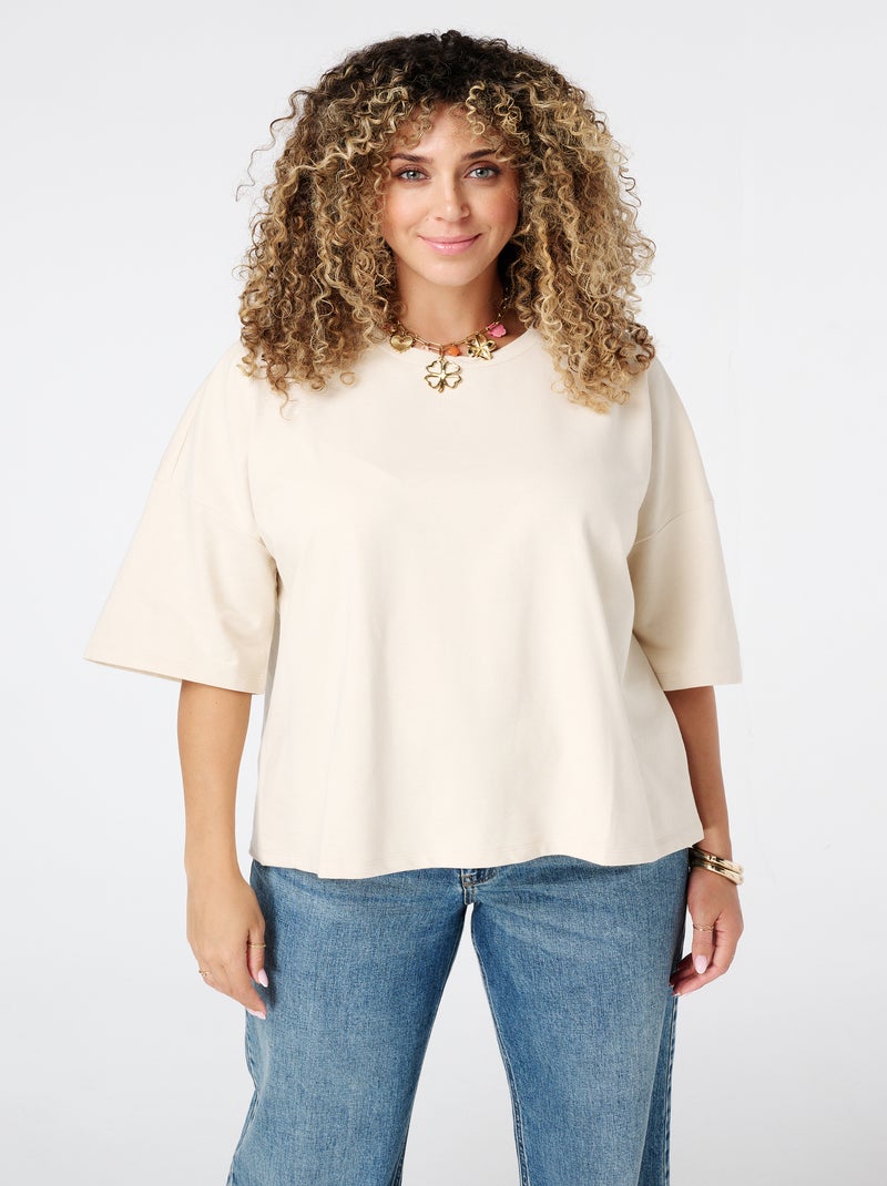 MS MODE T-shirt T-shirt oversize Blanc cassé - Kiabi