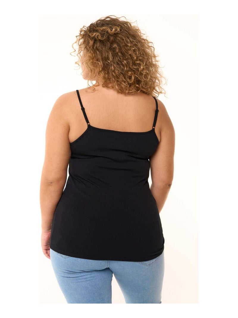 MS MODE Top 2 Débardeur en coton avec bretelles spaghetti Bleu - Kiabi