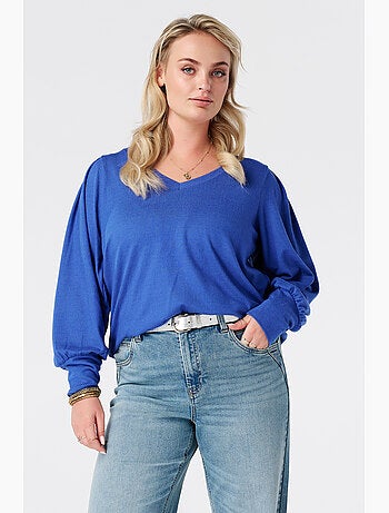 Ms mode top à manches bouffantes