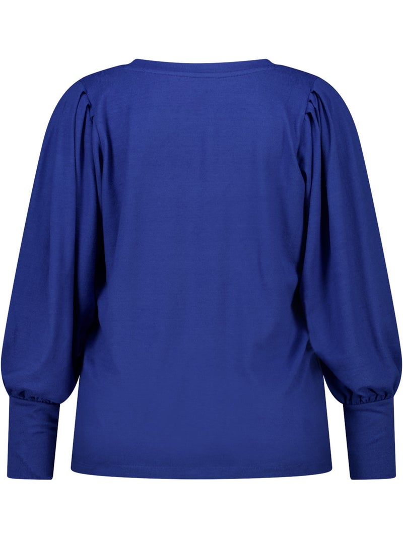 Ms mode top à manches bouffantes Bleu cobalt - Kiabi