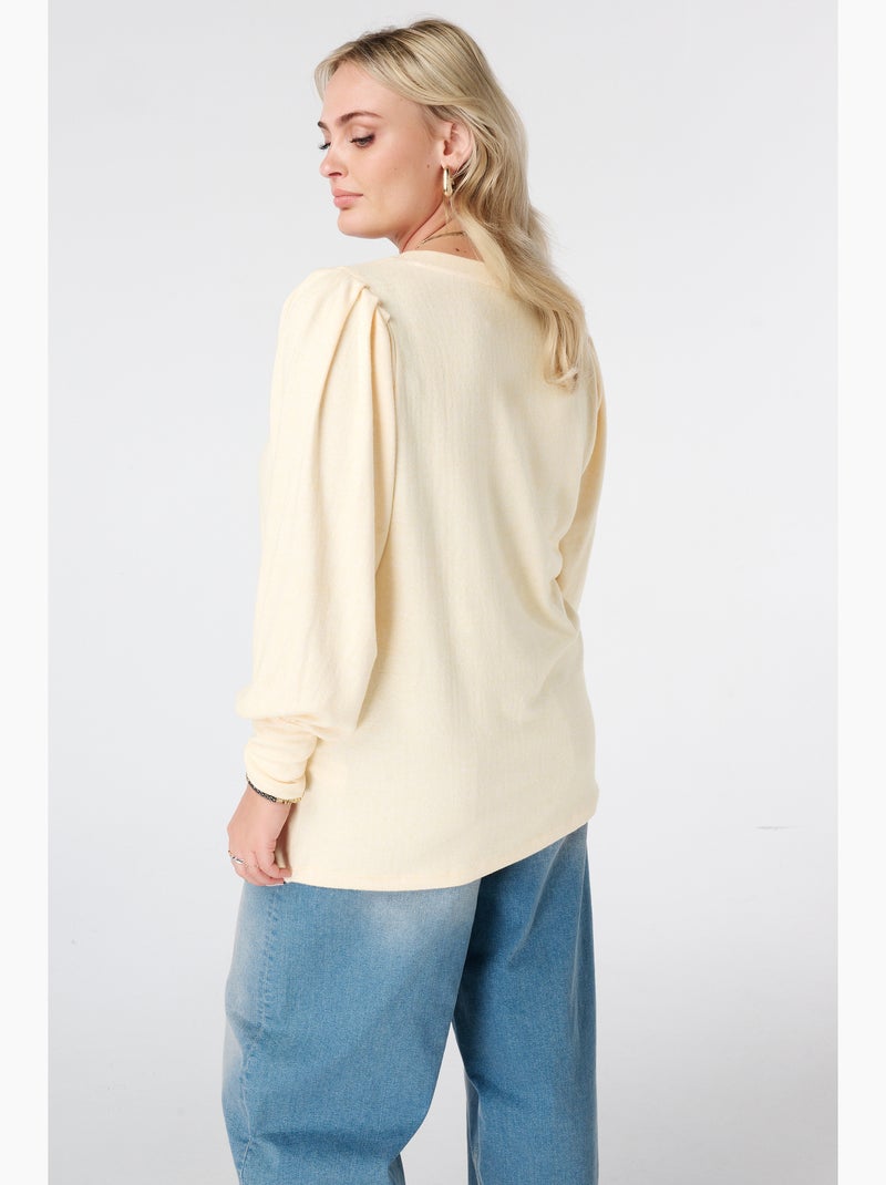 Ms mode top à manches bouffantes Jaune clair - Kiabi