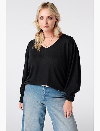 Ms mode top à manches bouffantes