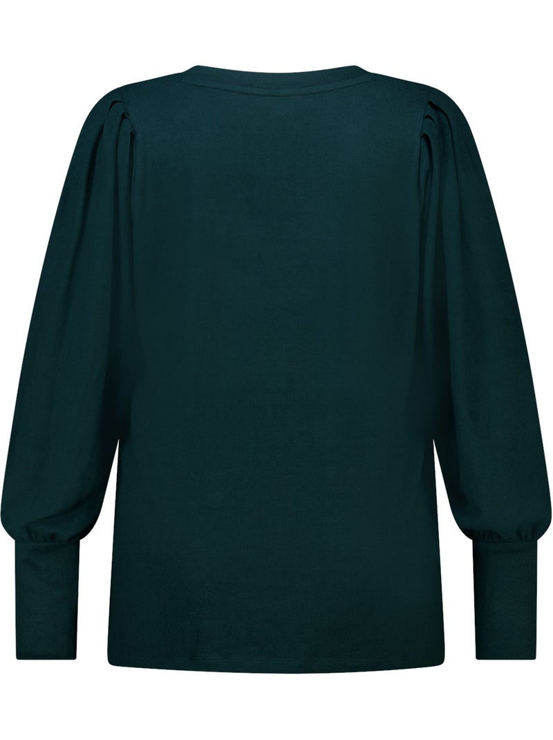 Ms mode top à manches bouffantes Vert foncé - Kiabi
