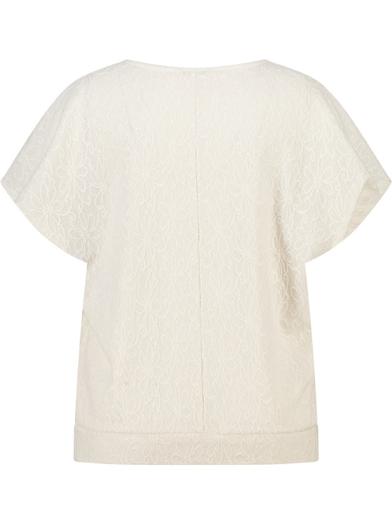 Ms mode top à structure florale Crème - Kiabi