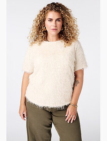 Ms mode top à texture duveteuse