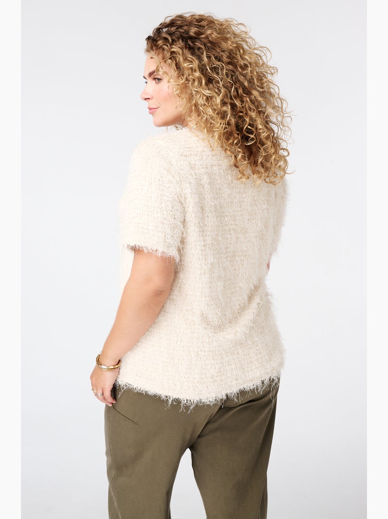 Ms mode top à texture duveteuse Crème - Kiabi