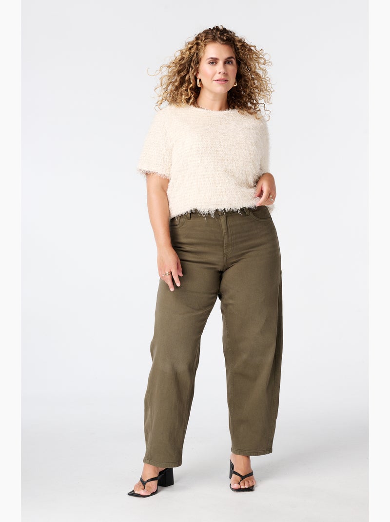 Ms mode top à texture duveteuse Crème - Kiabi