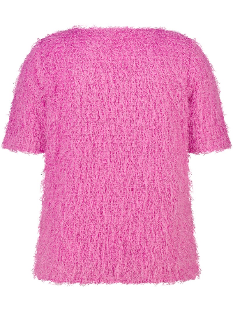 Ms mode top à texture duveteuse Rose fluo - Kiabi