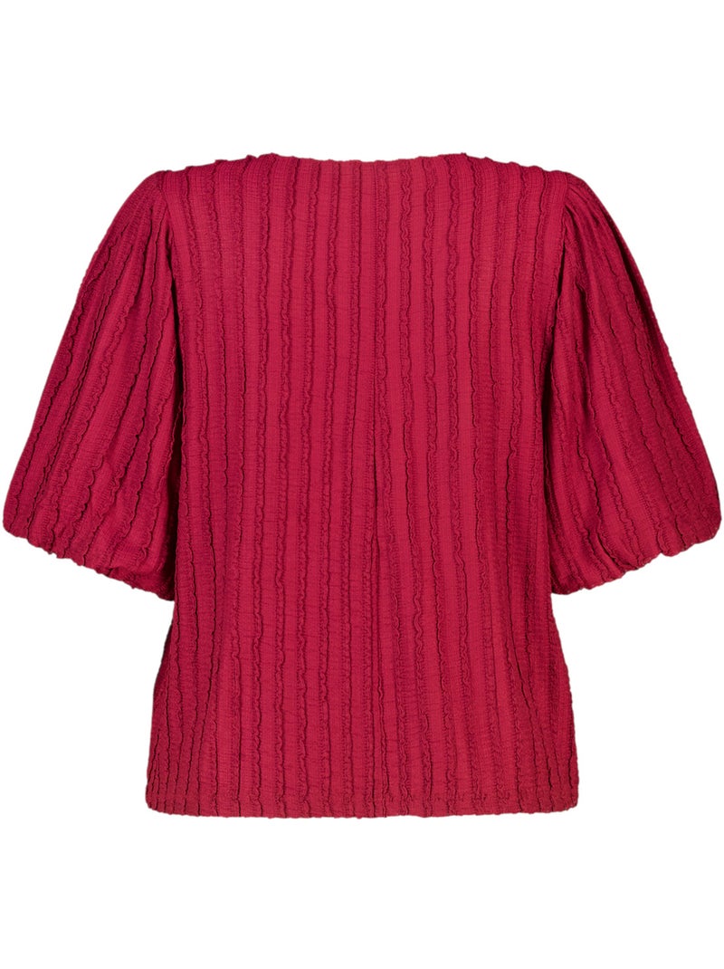 Ms mode top avec manches ballon Bordeaux - Kiabi