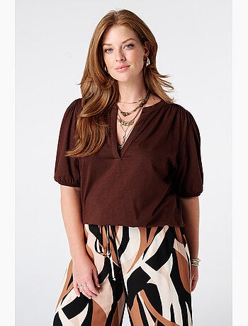 Ms mode top avec manches bouffantes