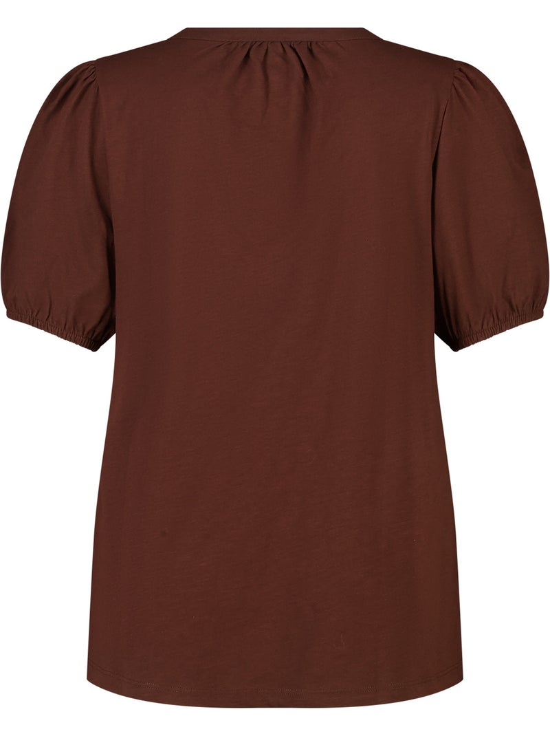 Ms mode top avec manches bouffantes Marron - Kiabi