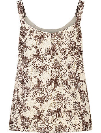 Ms mode top crochet avec imprimé floral