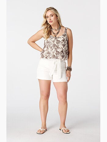 Ms mode top crochet avec imprimé floral
