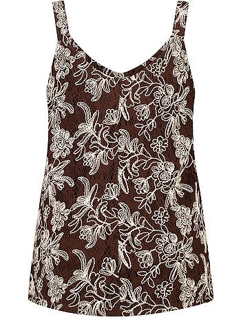 Ms mode top crochet avec imprimé floral