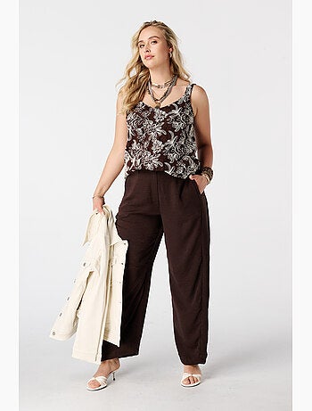 Ms mode top crochet avec imprimé floral