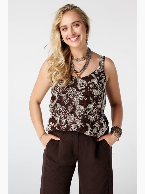 Ms mode top crochet avec imprimé floral - Kiabi Ms mode top crochet avec imprimé floral - Kiabi
