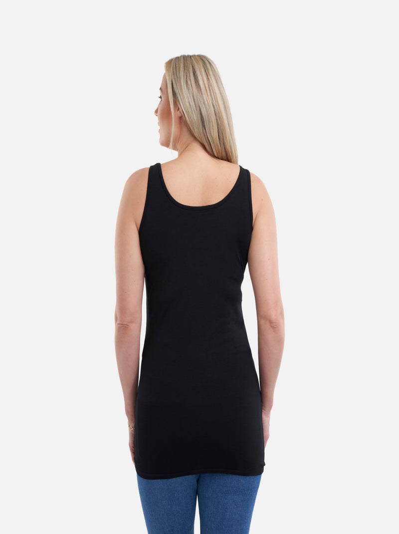 MS MODE Top Débardeur long en coton (2) Noir - Kiabi