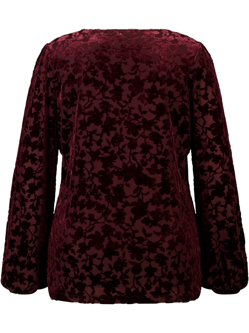 Ms mode top en velours Bordeaux - Kiabi