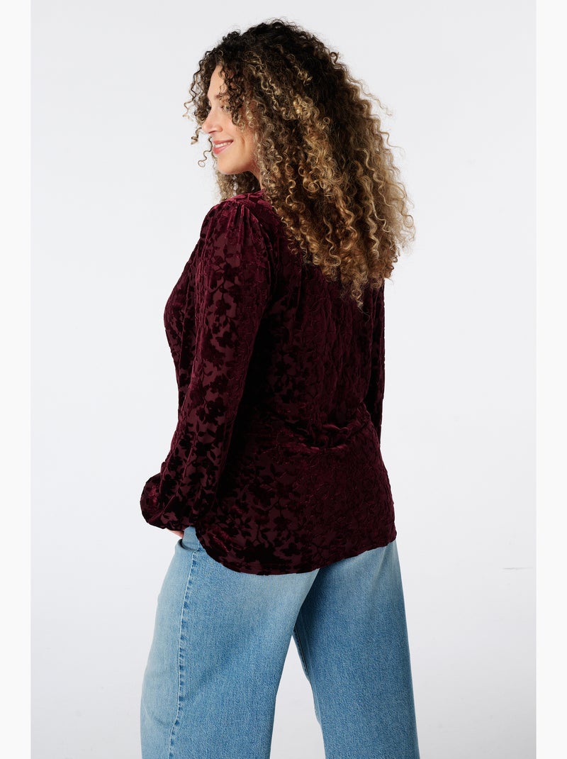 Ms mode top en velours Bordeaux - Kiabi