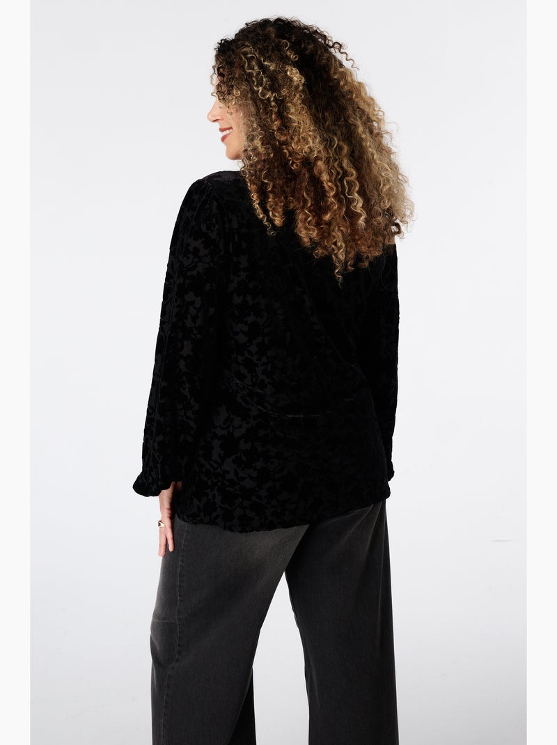 Ms mode top en velours Noir - Kiabi