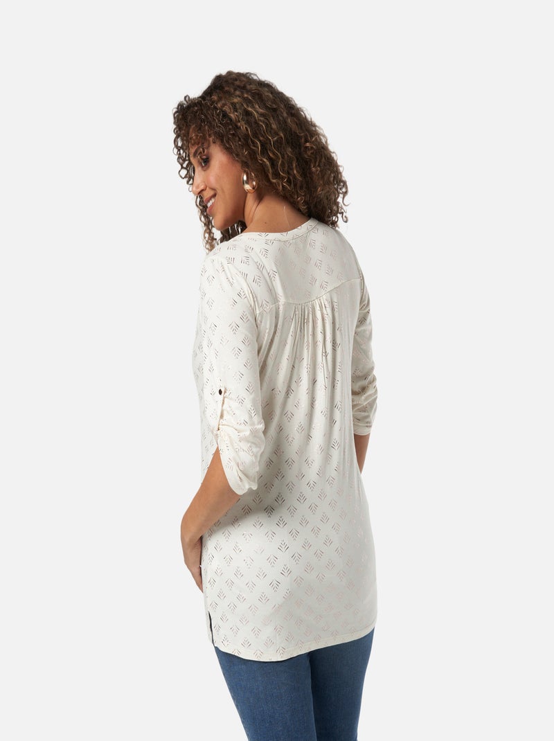 MS MODE Top Haut à boutons Blanc cassé - Kiabi