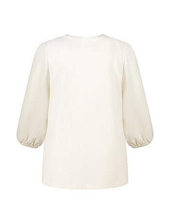 MS MODE Top Haut à broderie et col en V