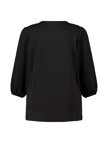 MS MODE Top Haut à broderie et col en V