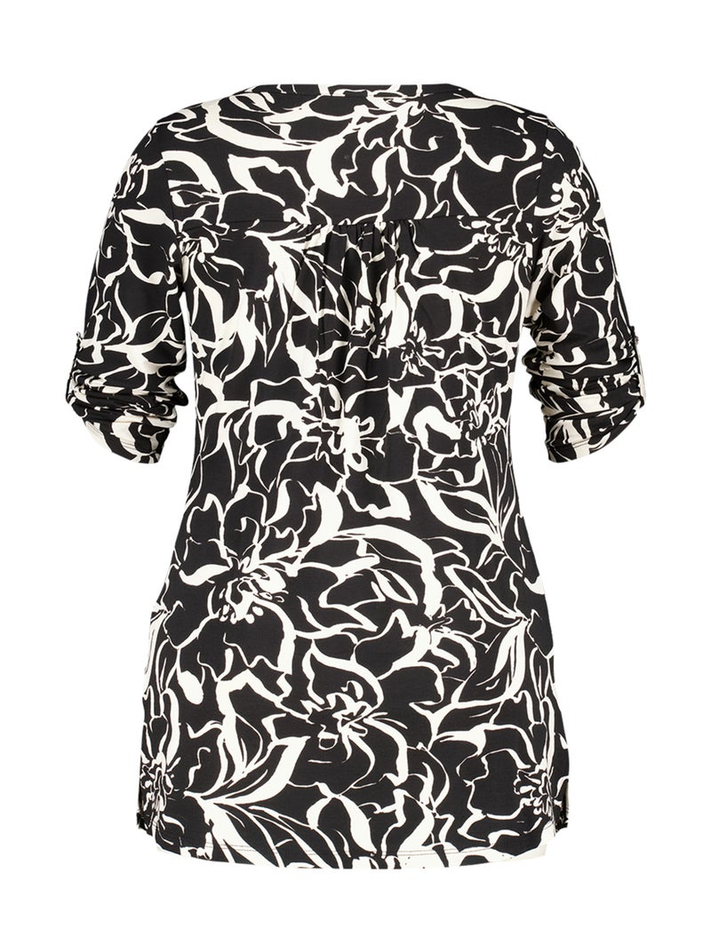 MS MODE Top Haut à imprimé Noir Blanc - Kiabi