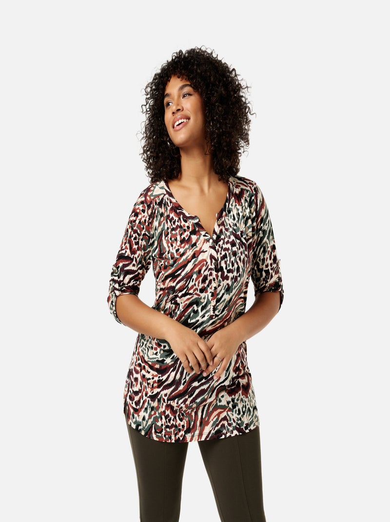 Top En Soie Couleur Brique - Marque Autreton - Taille 42 - Occasion Très Bon état