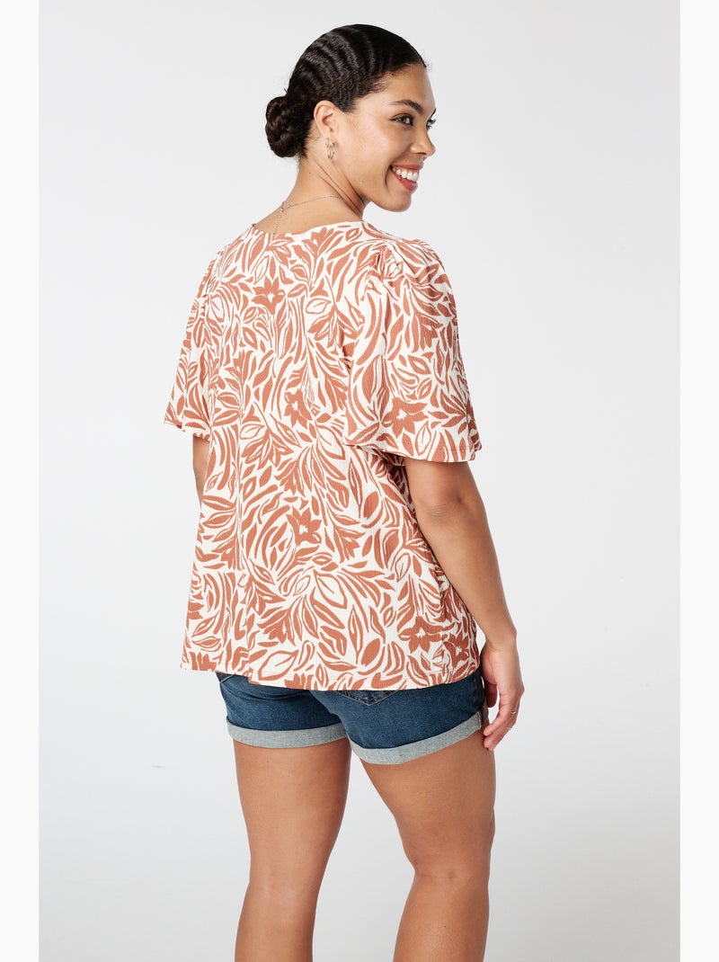 MS MODE Top Haut à imprimé Rouge brique - Kiabi