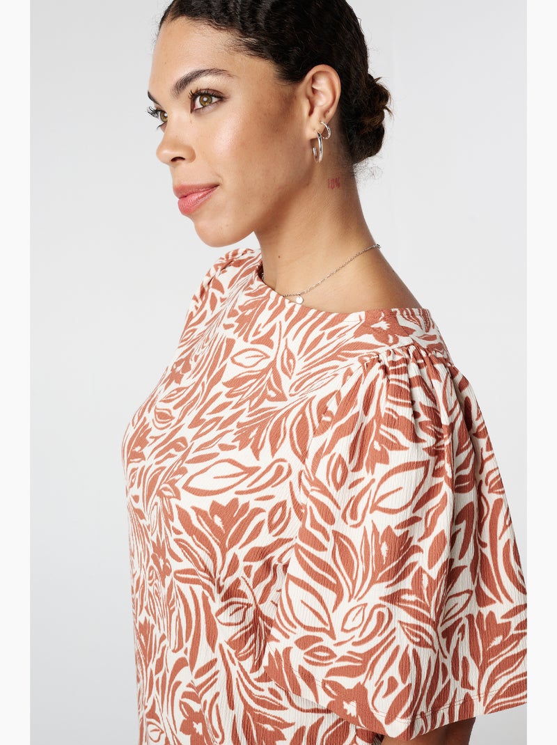 MS MODE Top Haut à imprimé Rouge brique - Kiabi