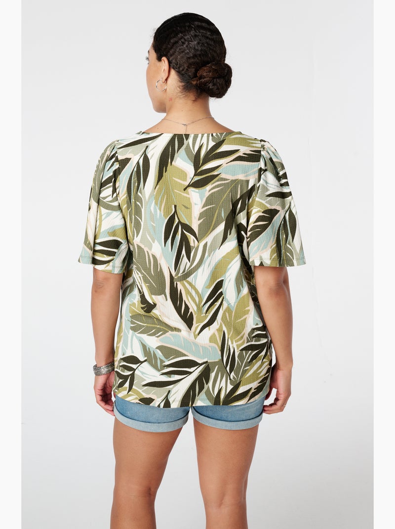 MS MODE Top Haut à imprimé Vert - Kiabi