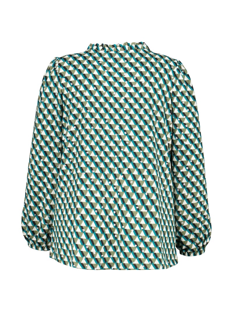 MS MODE Top Haut à imprimé Vert sauge/Blanc cassé/Sable - Kiabi