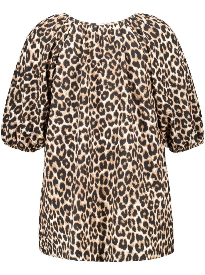 MS MODE Top Haut à manches bouffantes Marron - Kiabi