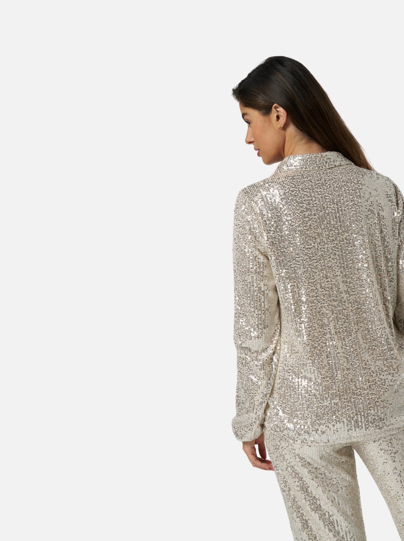 MS MODE Top Haut à paillettes Or rose - Kiabi