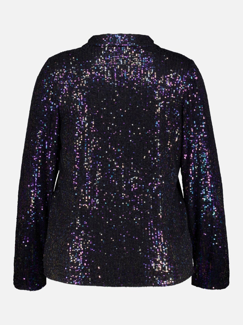 MS MODE Top Haut à paillettes Violet aubergine - Kiabi