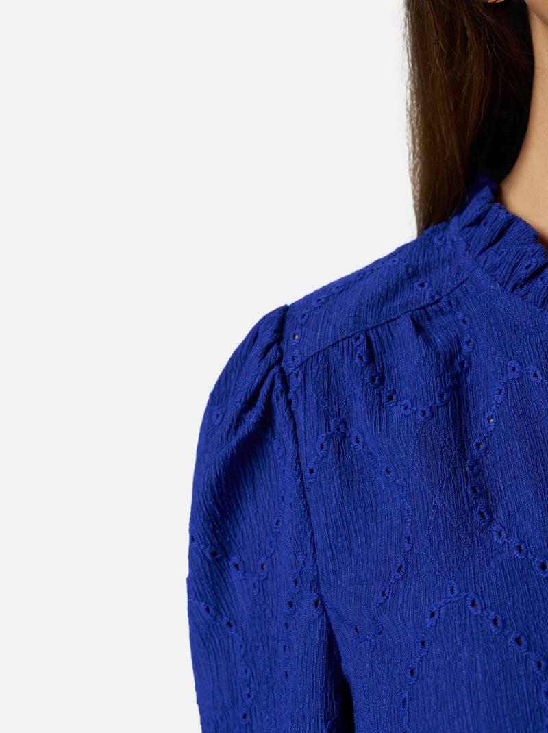 MS MODE Top Haut avec broderie Bleu cobalt - Kiabi