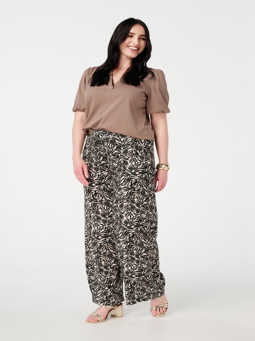 MS MODE Top Haut avec col en V à volants - Kiabi