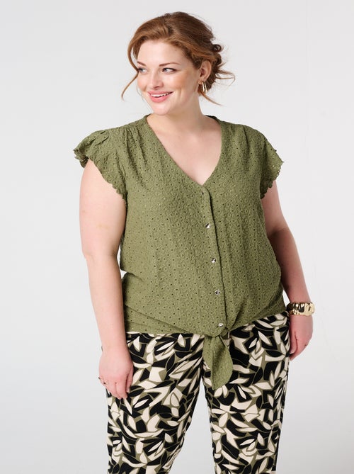 MS MODE Top Haut avec détails en crochet - Kiabi