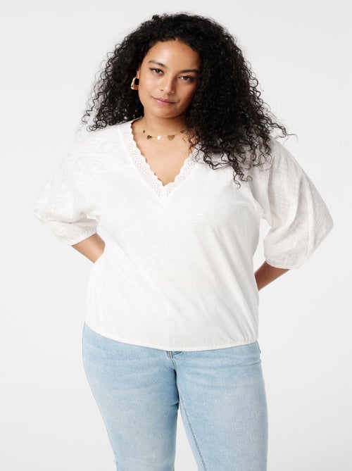 MS MODE Top Haut avec détails en dentelle - Kiabi