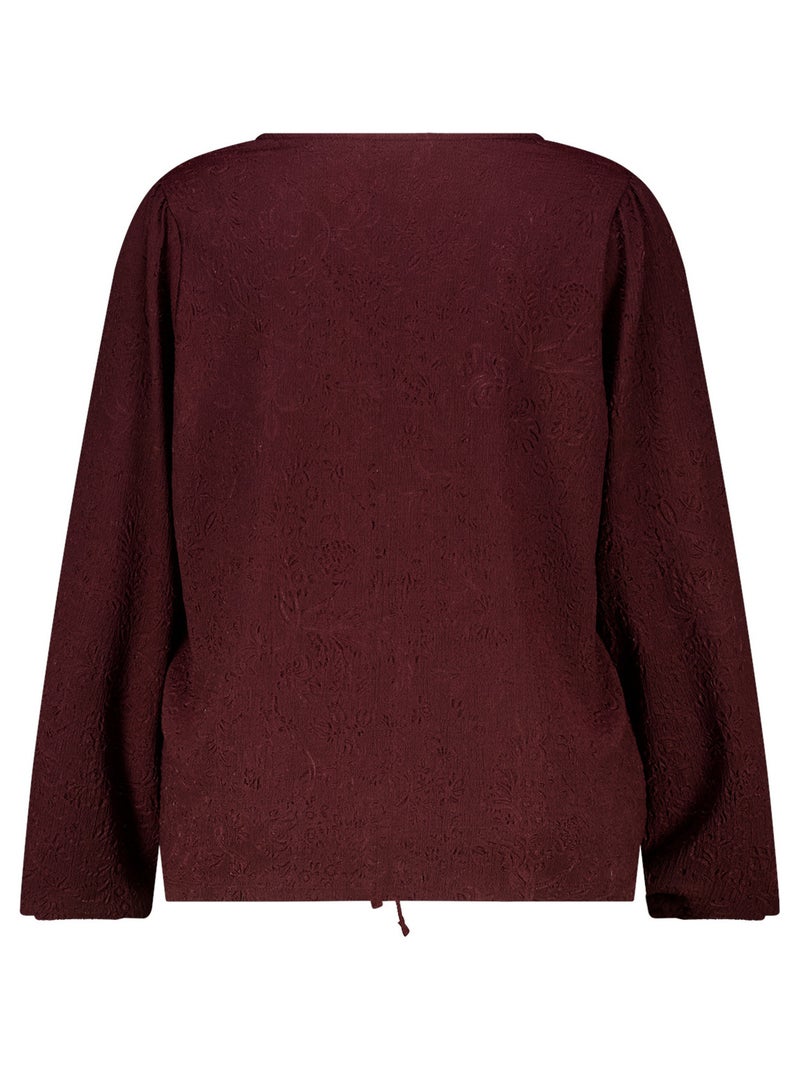 MS MODE Top Haut avec détails en forme de nœud Bordeaux - Kiabi