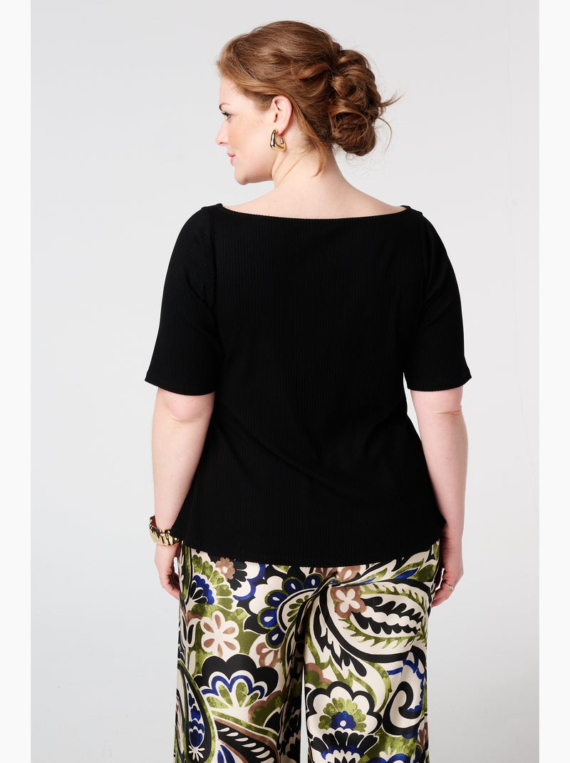 Mode Top MS MODE Top Haut avec détails métallisés - Noir - Kiabi - 29.99€