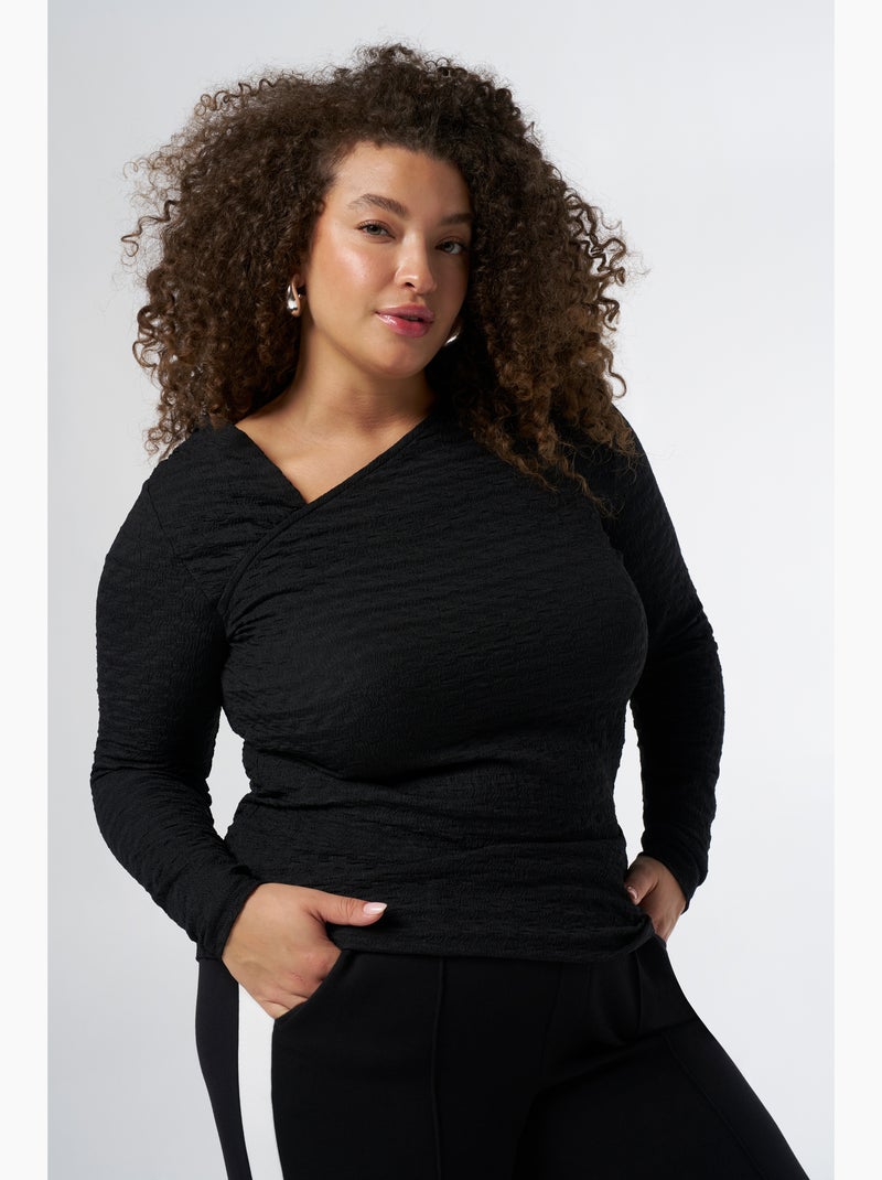 Mode Top MS MODE Top Haut avec encolure asymétrique - Noir - Grandes tailles - 0 ...