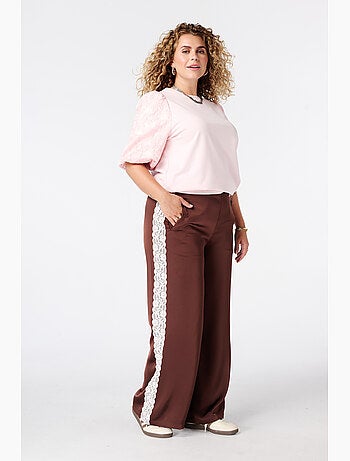 Ms Mode Top haut avec manches en jacquard